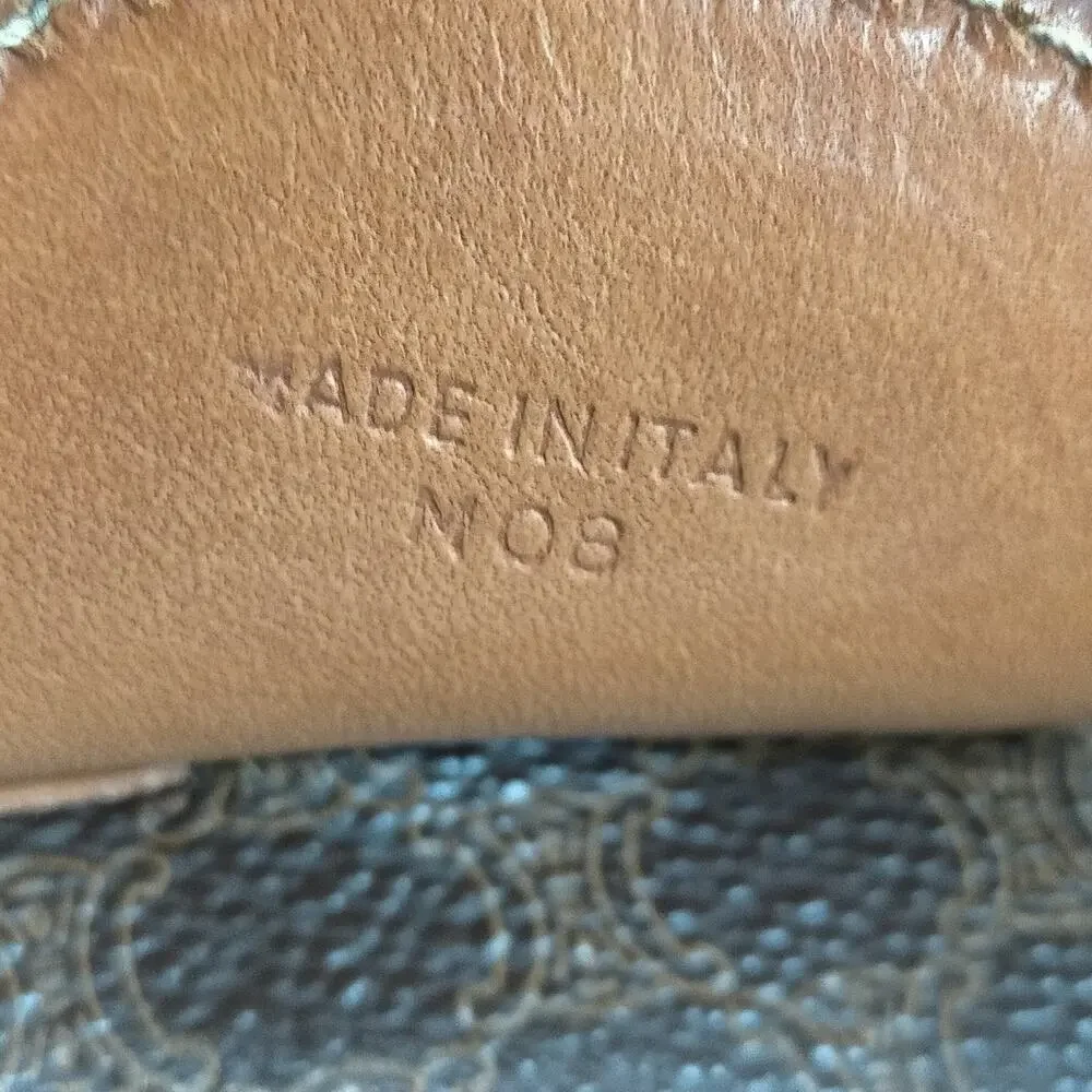Celine Vintage Macadam Canvas Boston Travel Bag Brown